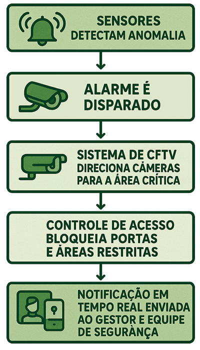 Fluxo de integração de sistemas de segurança eletrônica